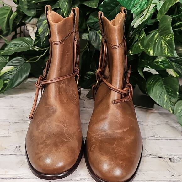 Corso Como SIDE Tie Brown Leather Ankle Boots 10 - Picture 3 of 14